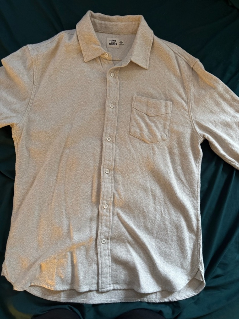 Flint and Tinder Men’s Architect Flannel Shirt in Natural Size M NWOT